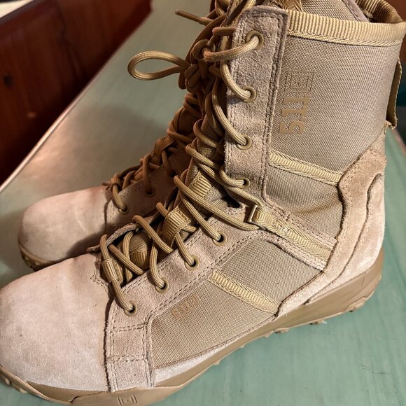 Mens 5.11 A/T 8" ARID Tactical Coyote Zip Boots Size 11 - Picture 1 of 10